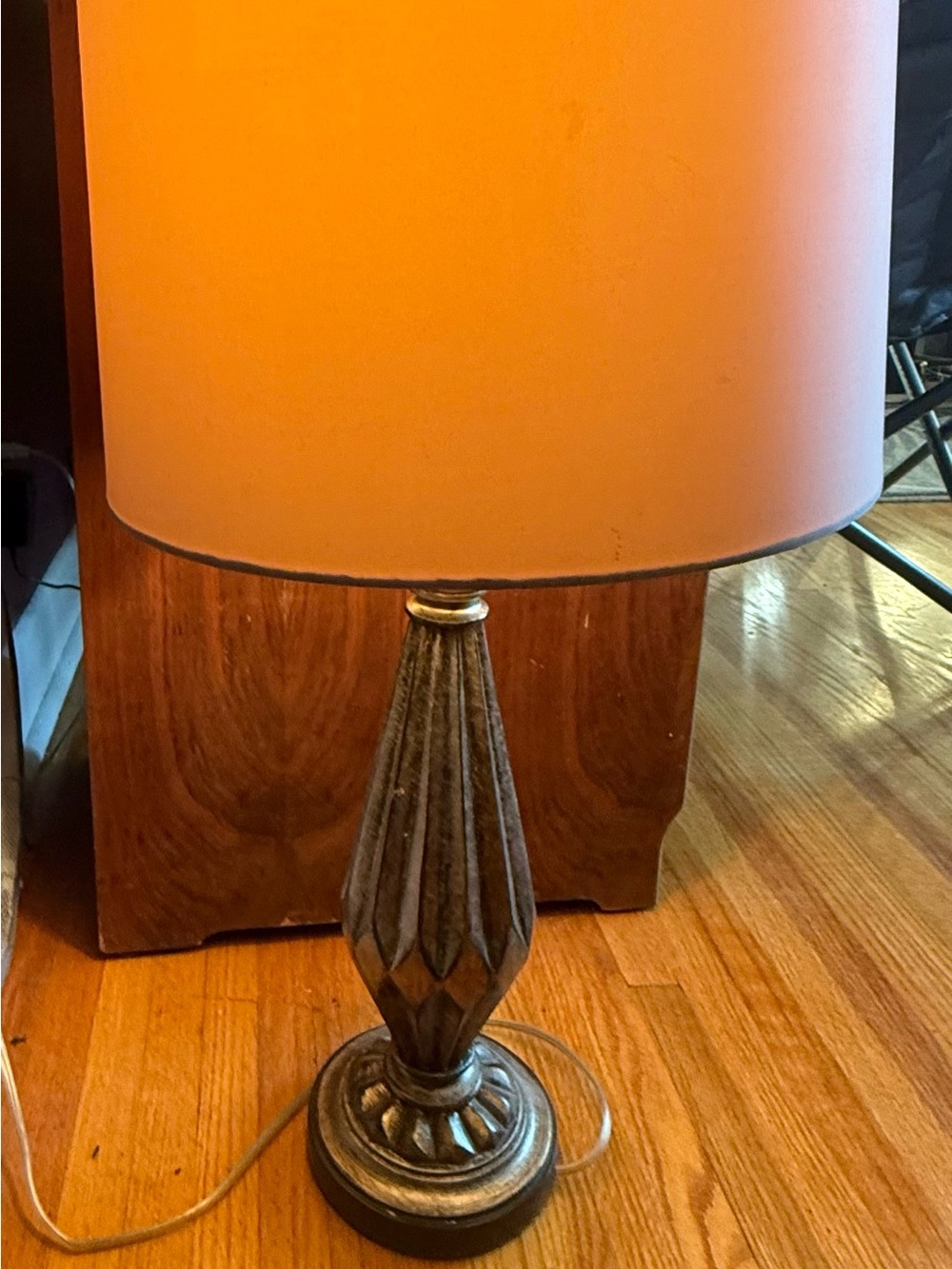 Classic Metallic Table Lamp with Beige Shade